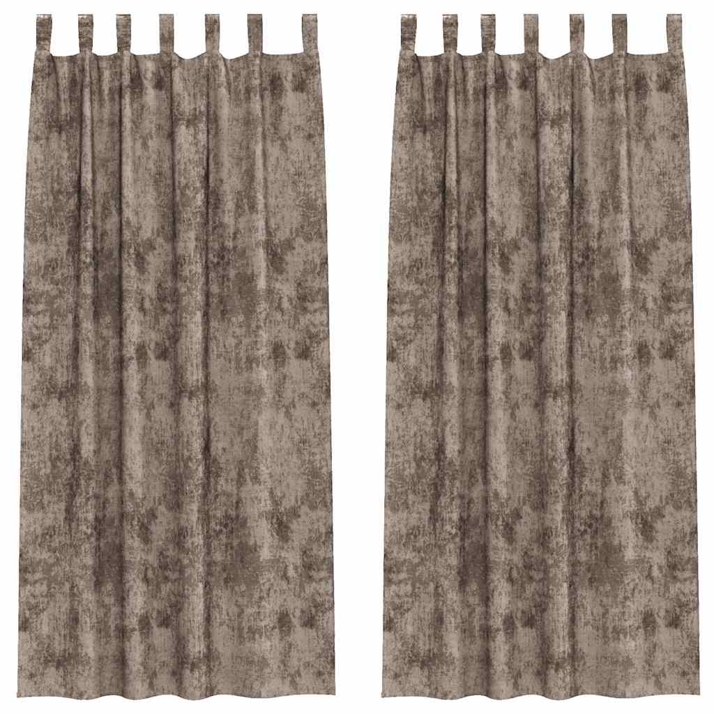 Baršunaste zavjese 2 pcs Boja cappuccina 260 x 140 cm Baršun