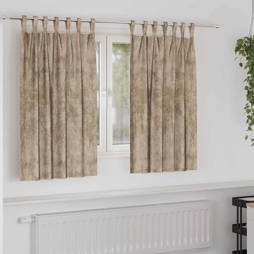 Baršunaste zavjese 2 pcs Šampanjca 140 x 140 cm Baršun