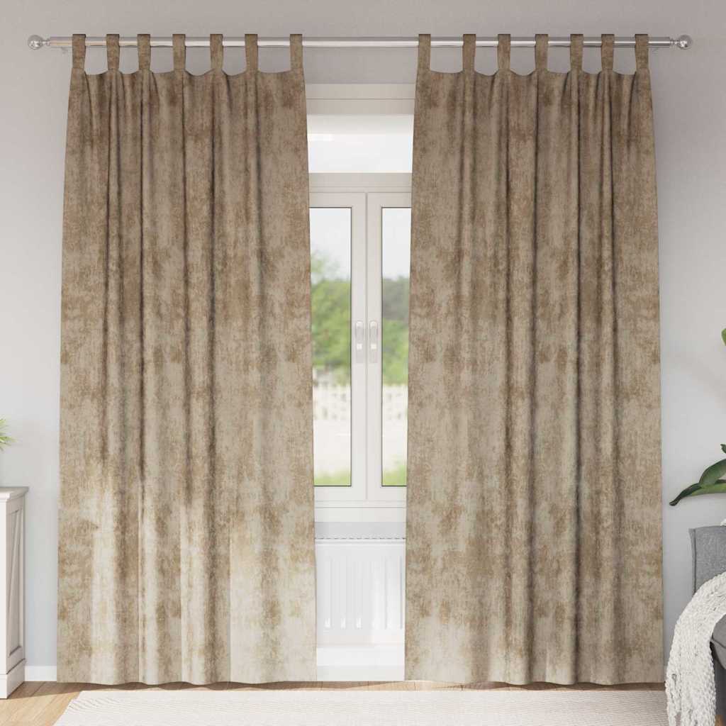 Baršunaste zavjese 2 pcs Šampanjca 225 x 140 cm Baršun