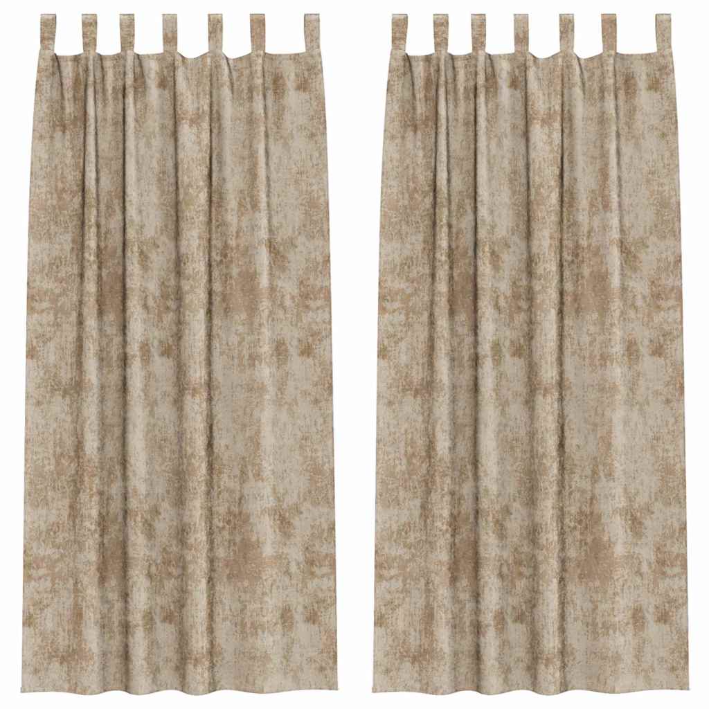Baršunaste zavjese 2 pcs Šampanjca 225 x 140 cm Baršun