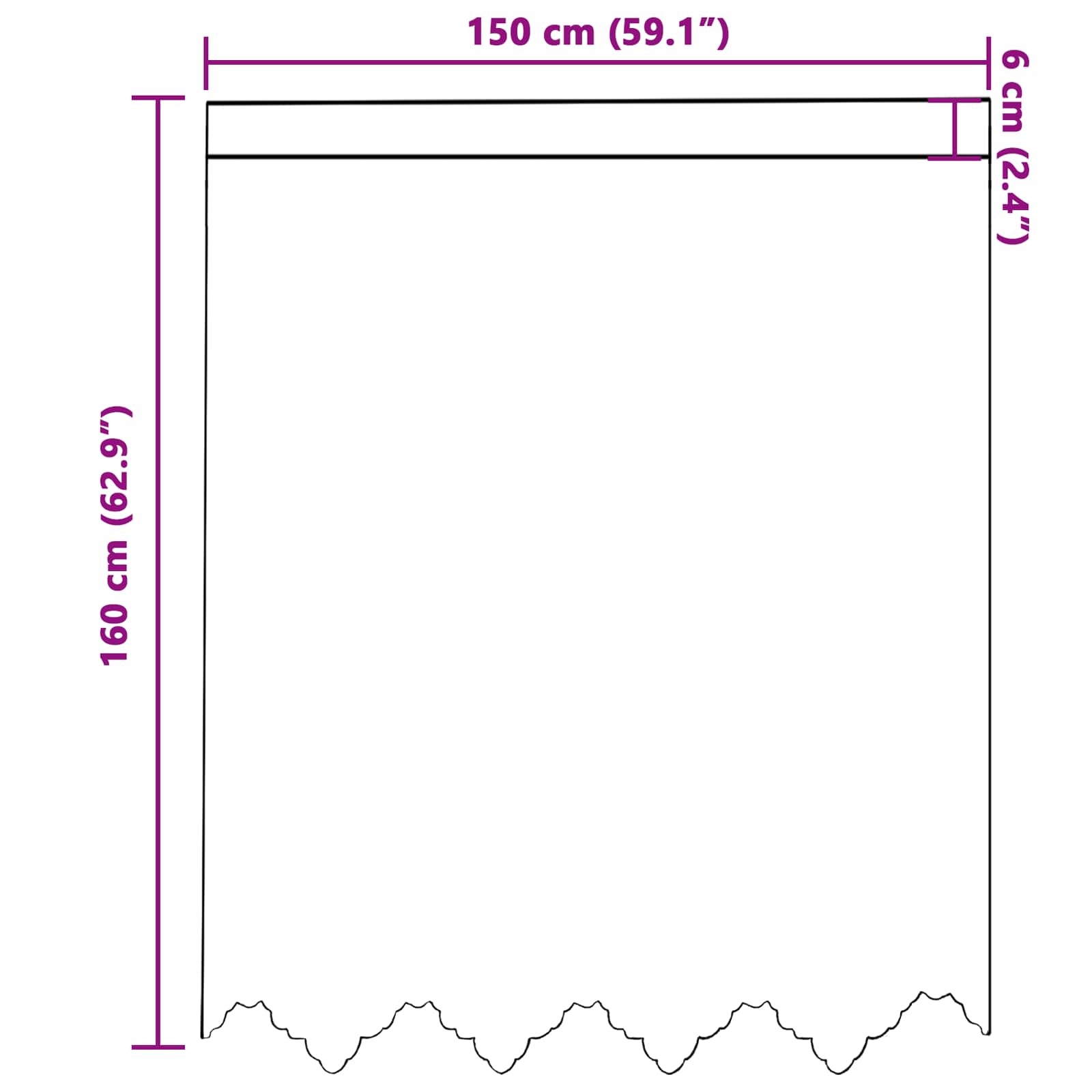 Čipkasta zavjesa sa zavjesama Bijelo 150 x 160 cm Poliester