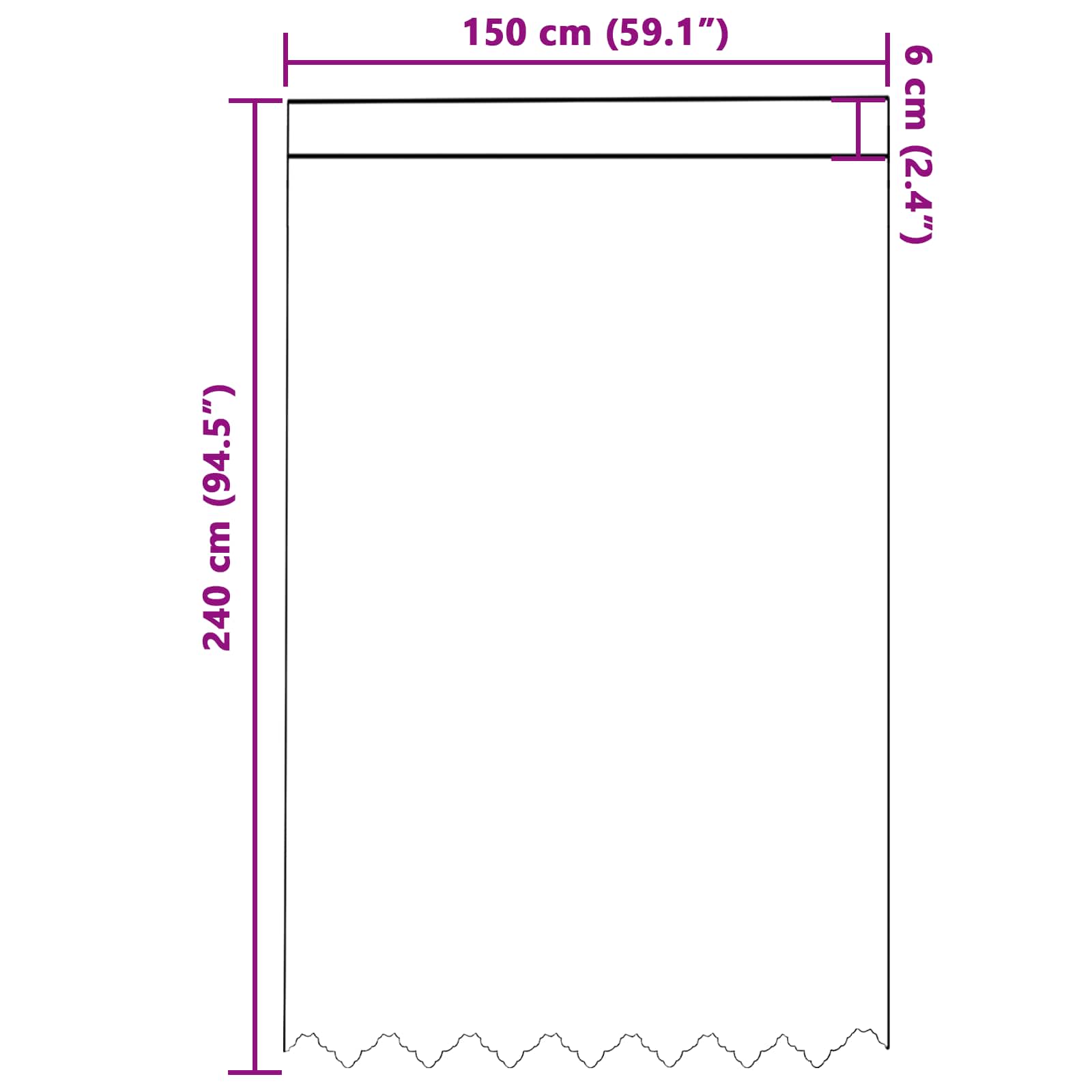 Čipkasta zavjesa sa zavjesama Bijelo 150 x 240 cm Poliester