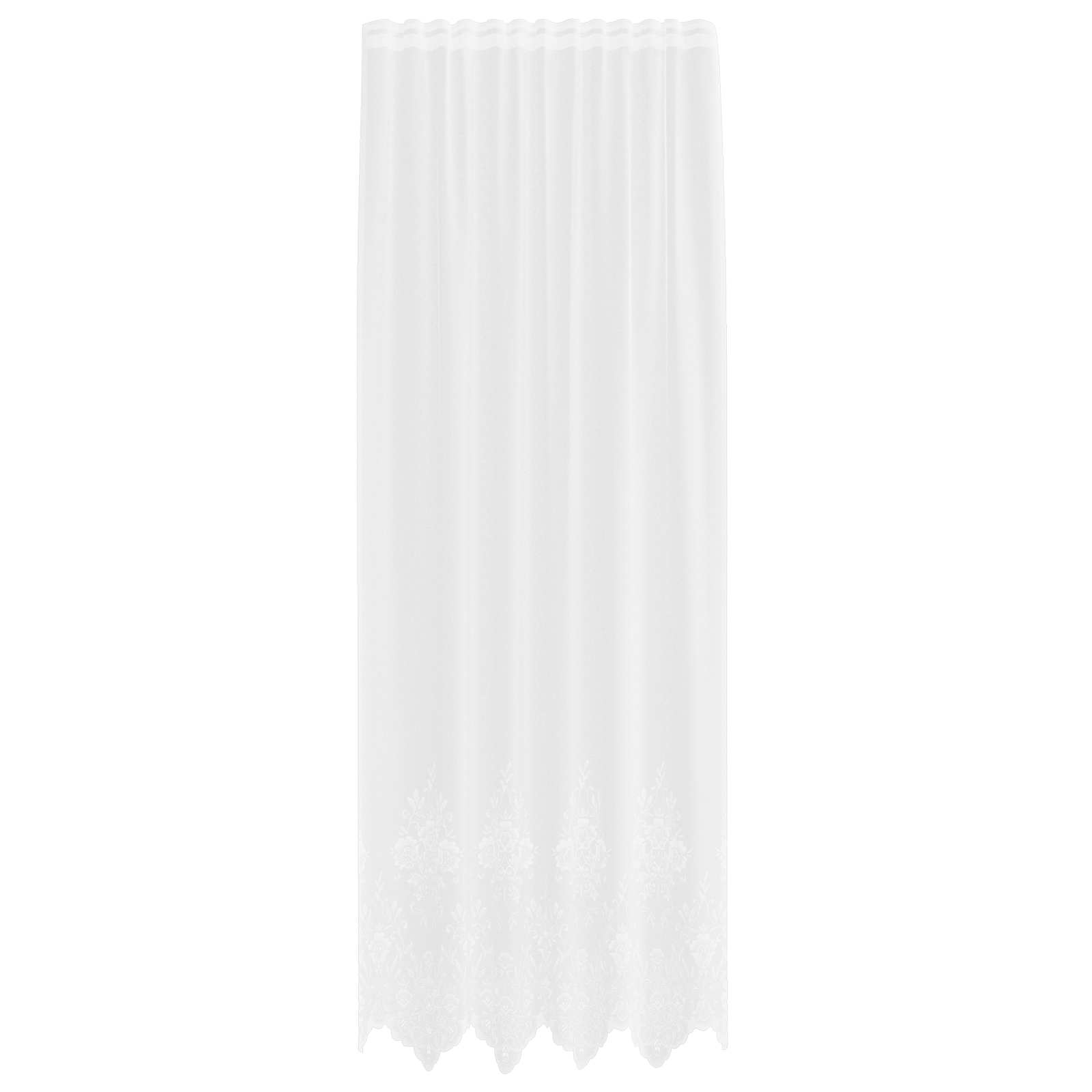 Čipkasta zavjesa sa zavjesama Bijelo 280 x 150 cm Poliester