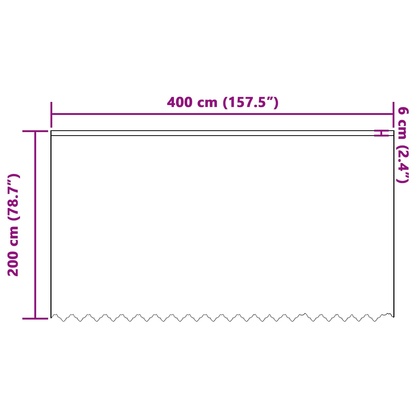 Čipkasta zavjesa sa zavjesama Bijelo 200 x 400 cm Poliester