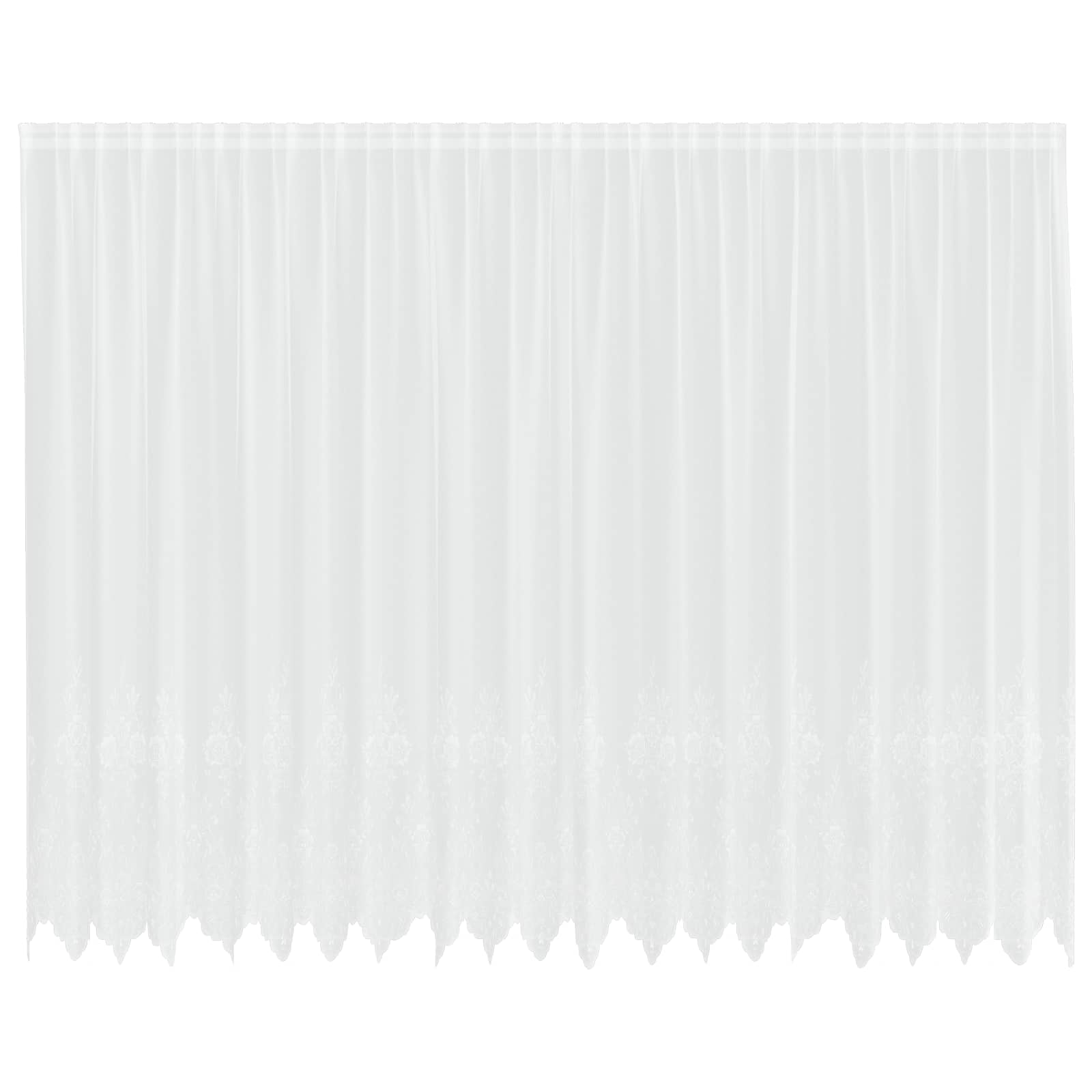 Čipkasta zavjesa sa zavjesama Bijelo 200 x 500 cm Poliester