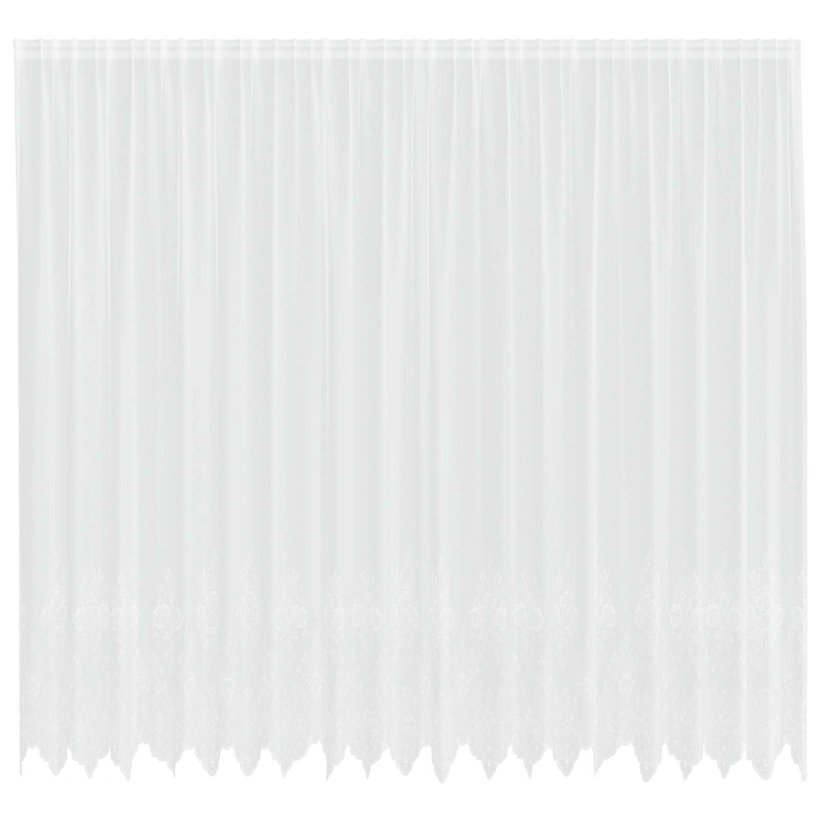 Čipkasta zavjesa sa zavjesama Bijelo 260 x 500 cm Poliester