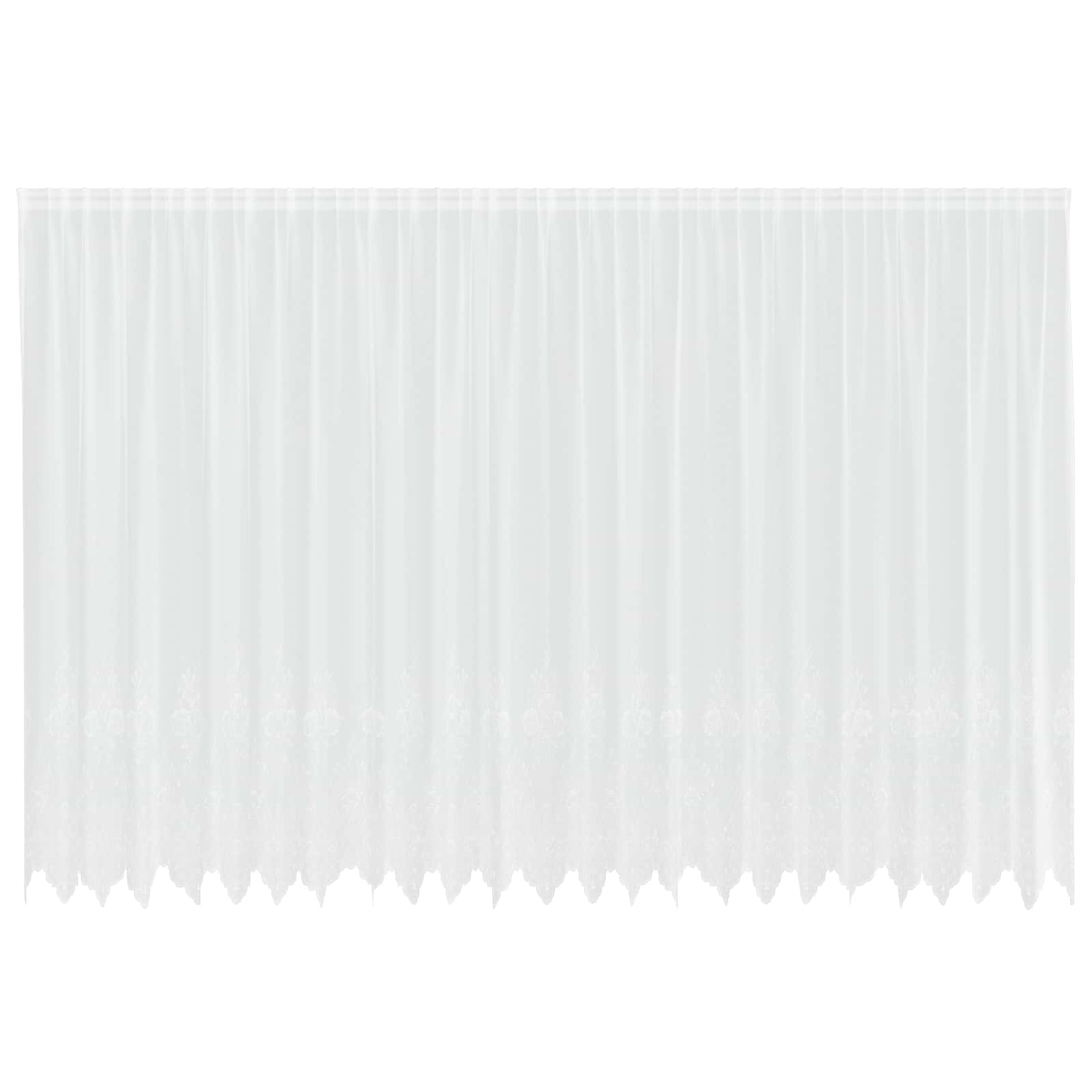 Čipkasta zavjesa sa zavjesama Bijelo 240 x 600 cm Poliester