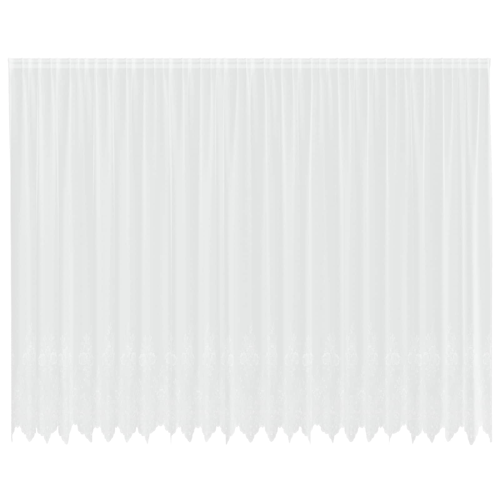 Čipkasta zavjesa sa zavjesama Bijelo 260 x 600 cm Poliester