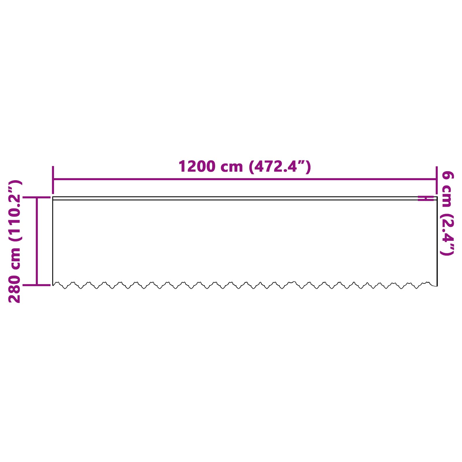 Čipkasta zavjesa sa zavjesama Bijelo 280x1200cm Poliester