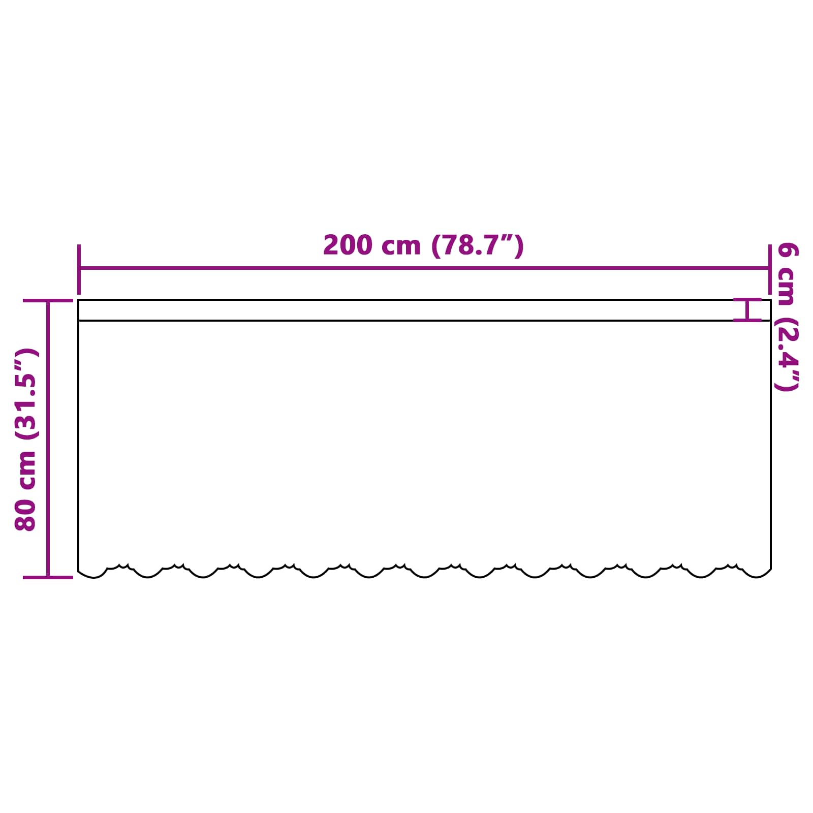 Čipkasta zavjesa sa zavjesama Bijelo 80 x 200 cm Poliester