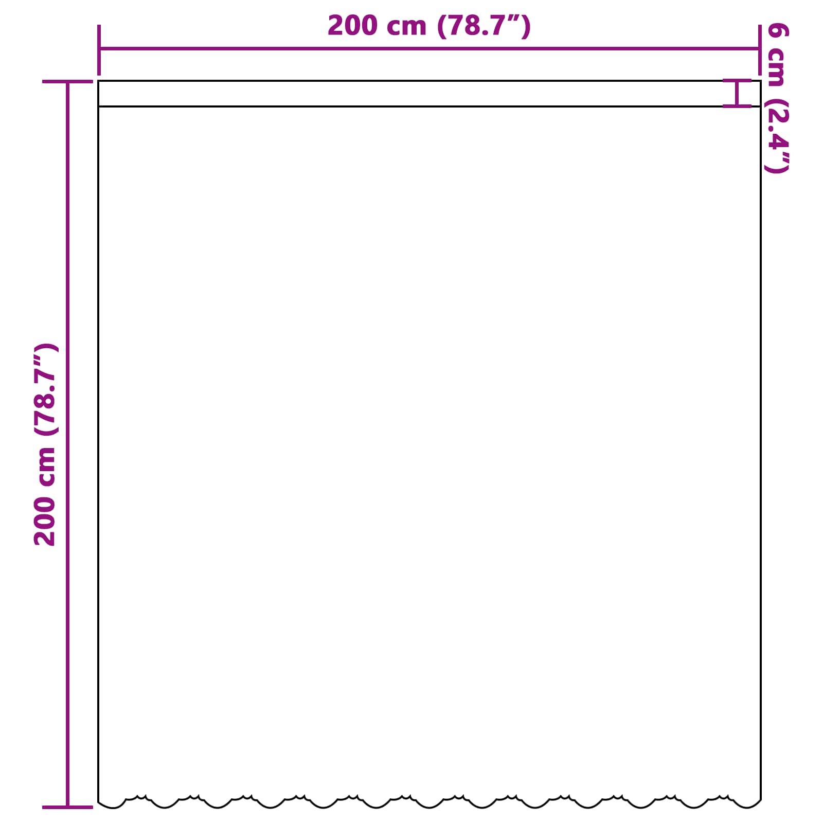 Čipkasta zavjesa sa zavjesama Bijelo 200 x 200 cm Poliester