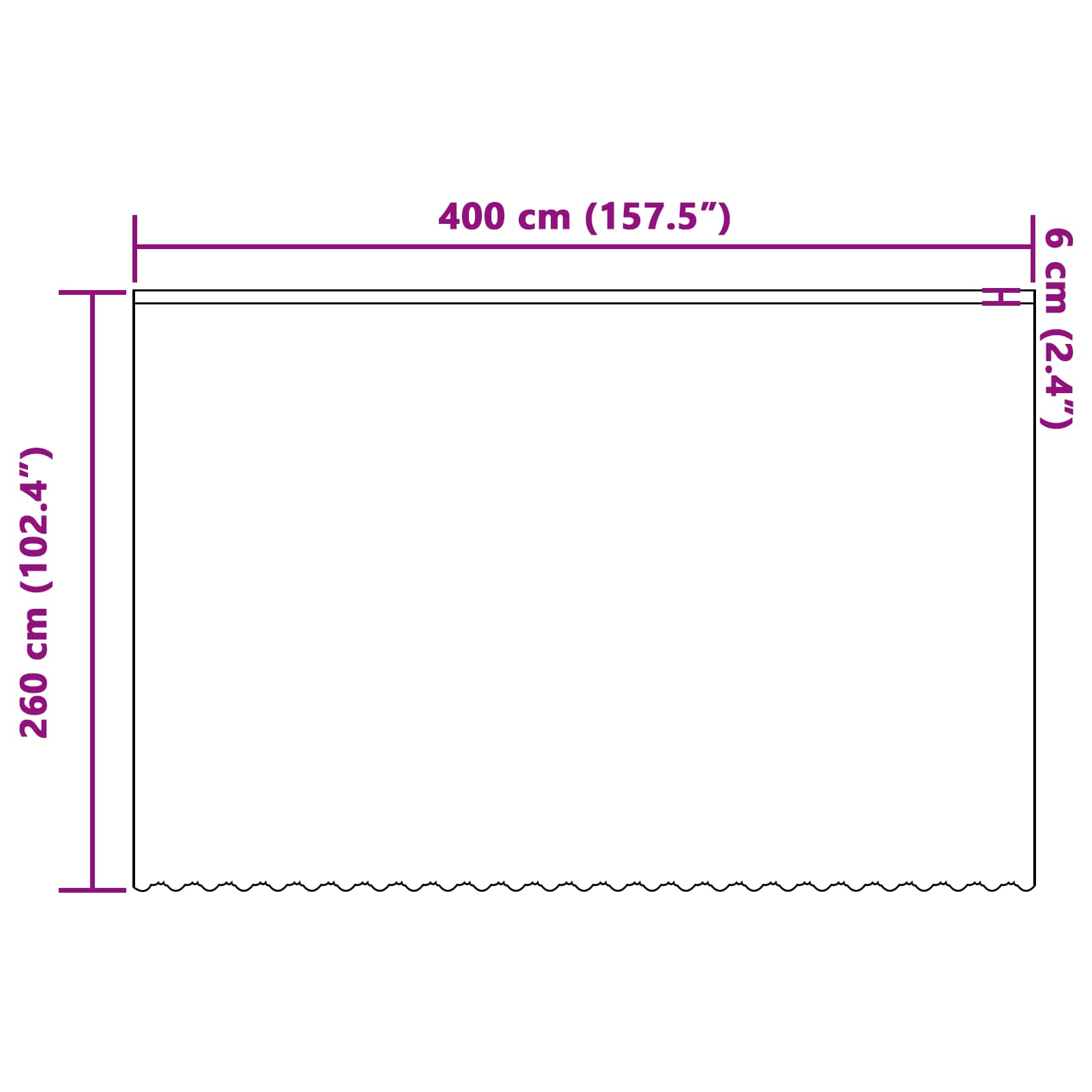 Čipkasta zavjesa sa zavjesama Bijelo 260 x 400 cm Poliester