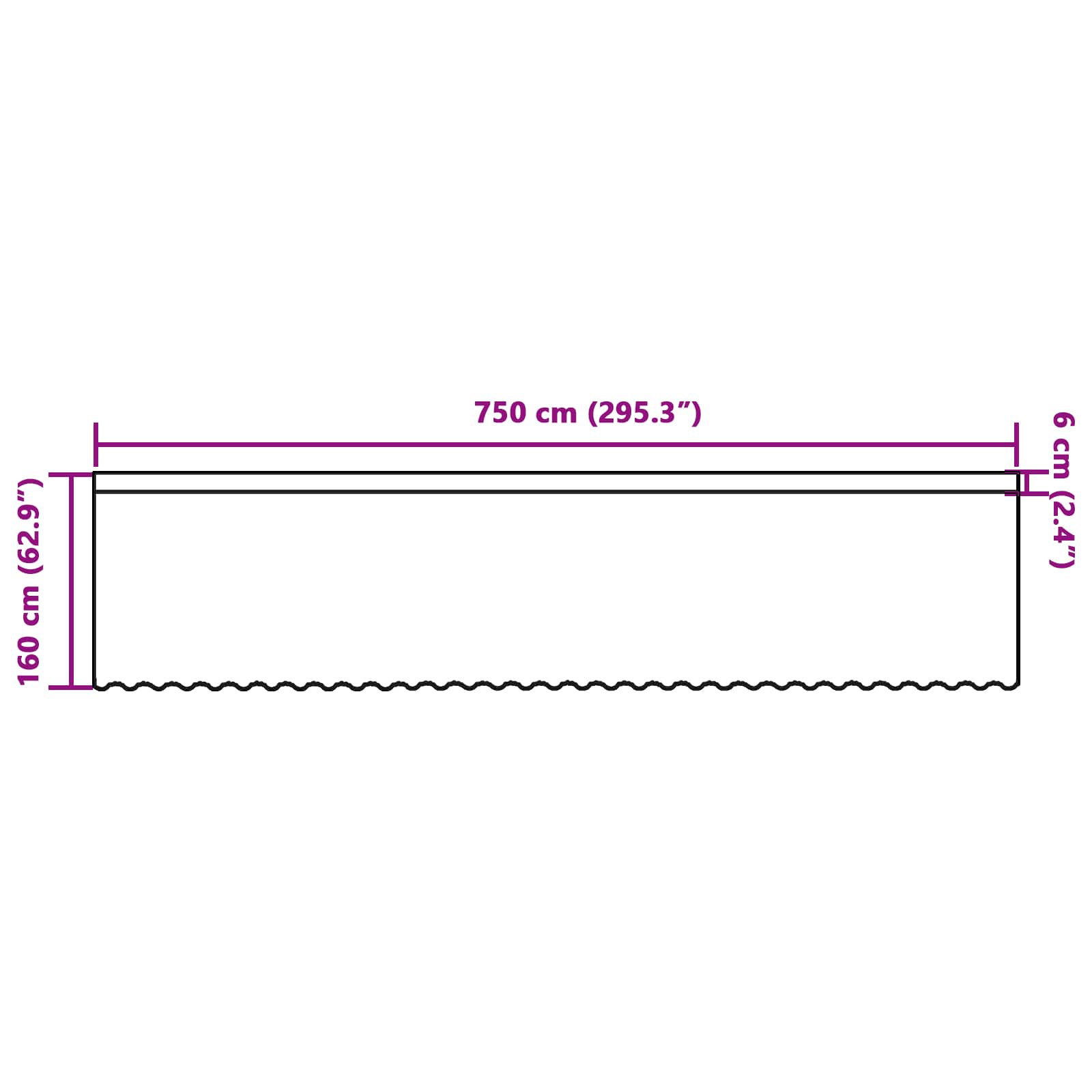 Čipkasta zavjesa sa zavjesama Bijelo 160 x 750 cm Poliester