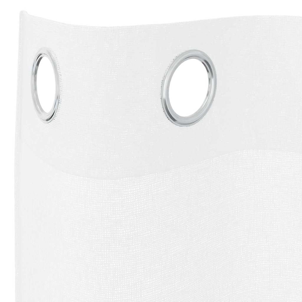 Voile zavjesa sa zavjesama 2 pcs Bijelo 140 x 140 cm Poliester