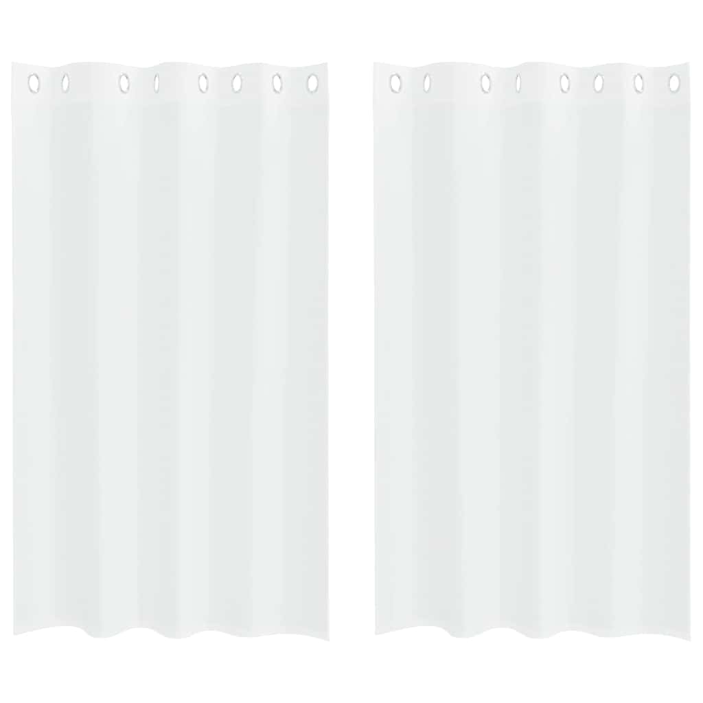 Voile zavjesa sa zavjesama 2 pcs Bijelo 175 x 140 cm Poliester