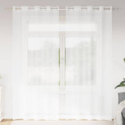 Voile zavjesa sa zavjesama 2 pcs Bijelo 245 x 140 cm Poliester