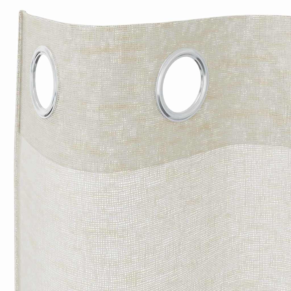 Voile zavjesa sa zavjesama 2 pcs Krema 140 x 140 cm Poliester