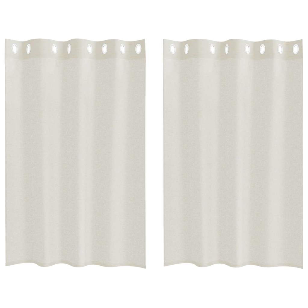 Voile zavjesa sa zavjesama 2 pcs Krema 140 x 140 cm Poliester