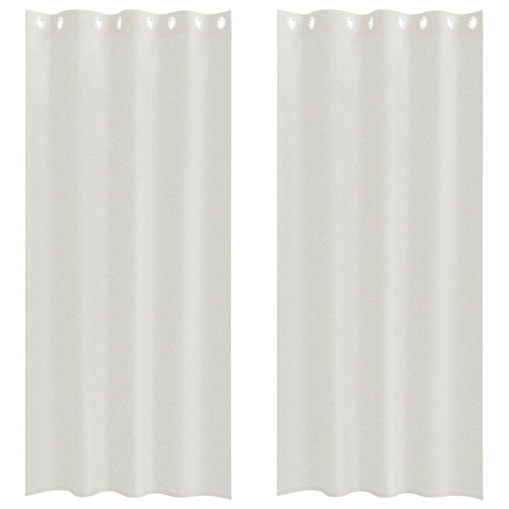 Voile zavjesa sa zavjesama 2 pcs Krema 245 x 140 cm Poliester