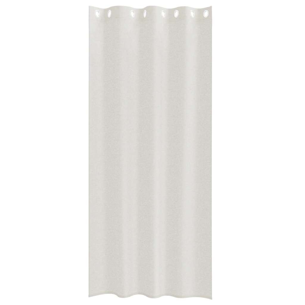 Voile zavjesa sa zavjesama 2 pcs Krema 260 x 140 cm Poliester