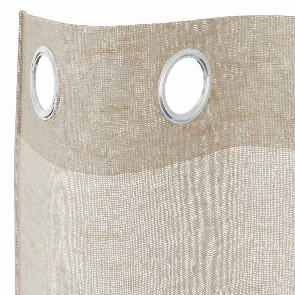 Voile zavjesa sa zavjesama 2 pcs Pijesak 140 x 140 cm Poliester