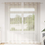 Voile zavjesa sa zavjesama 2 pcs Pijesak 225 x 140 cm Poliester