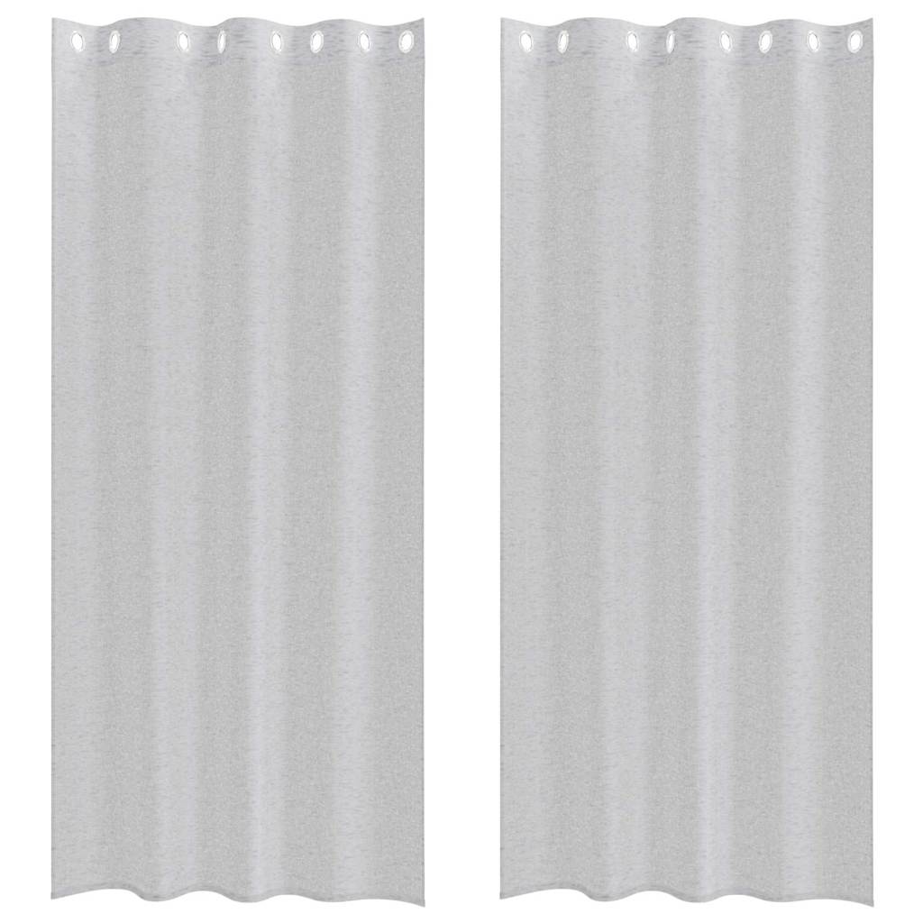 Voile zavjesa 2 pcs Svijetlo siva 260 x 140 cm Poliester