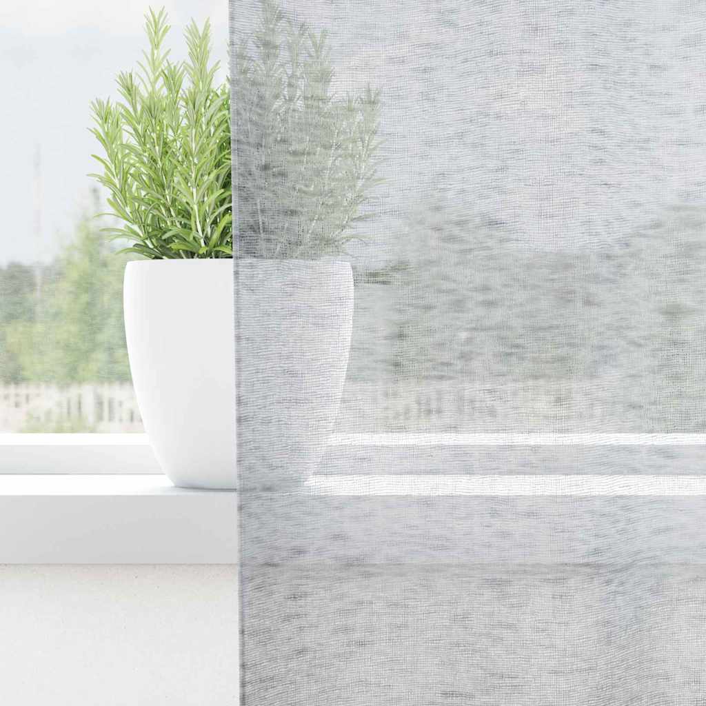 Voile zavjesa 2 pcs Tamno siva 140 x 140 cm Poliester