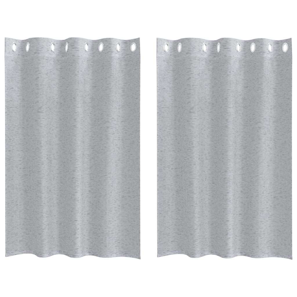 Voile zavjesa 2 pcs Tamno siva 140 x 140 cm Poliester