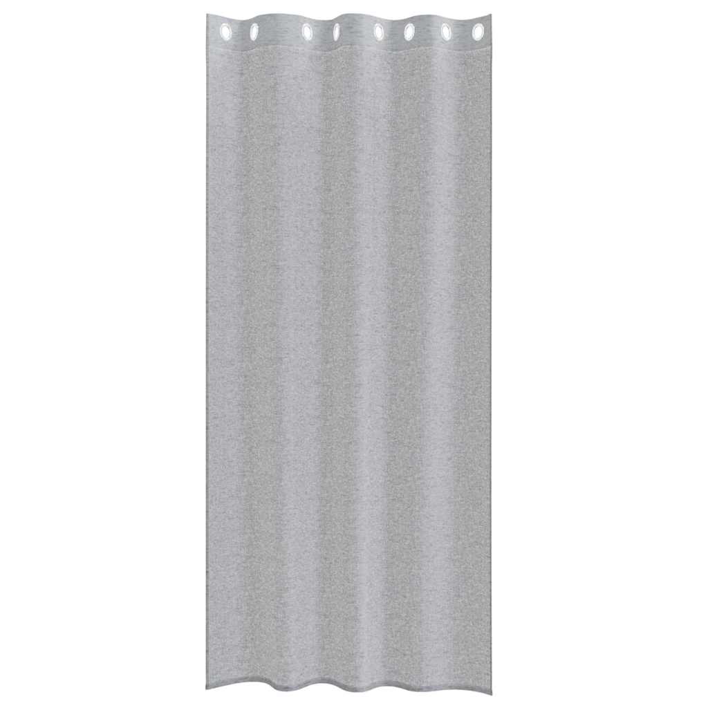 Voile zavjesa 2 pcs Tamno siva 225 x 140 cm Poliester