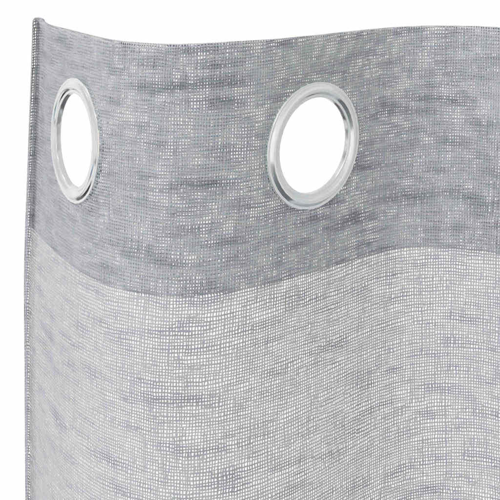 Voile zavjesa 2 pcs Tamno siva 245 x 140 cm Poliester