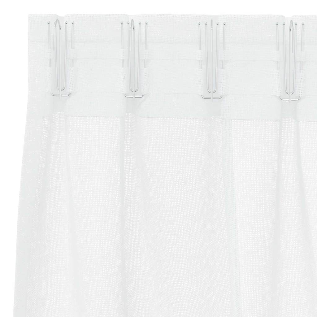 Voile zavjesa sa zavjesama 2 pcs Bijelo 225 x 140 cm Poliester