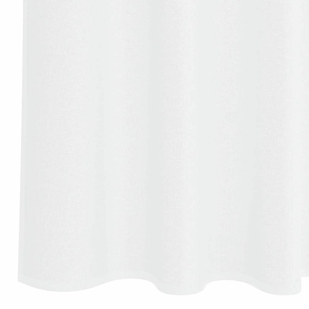 Voile zavjesa sa zavjesama 2 pcs Bijelo 245 x 140 cm Poliester