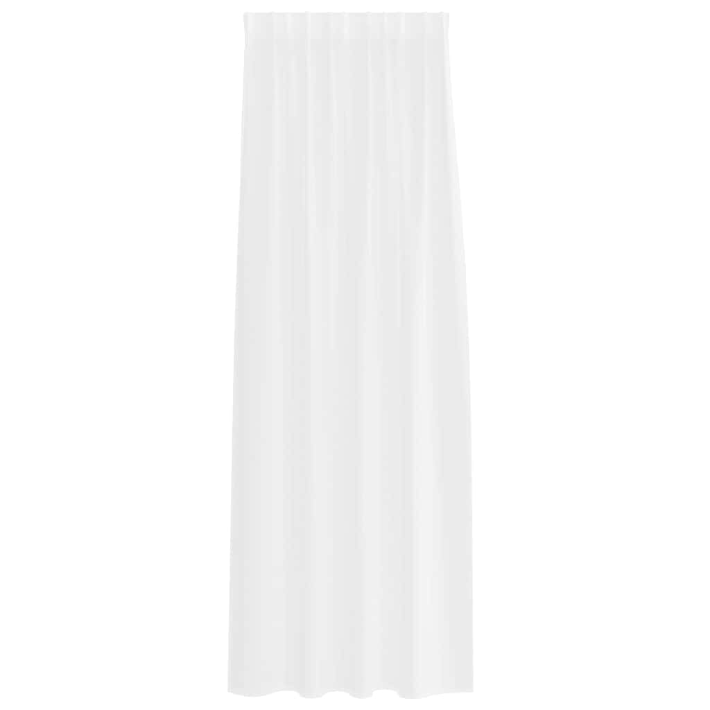 Voile zavjesa sa zavjesama 2 pcs Bijelo 245 x 140 cm Poliester
