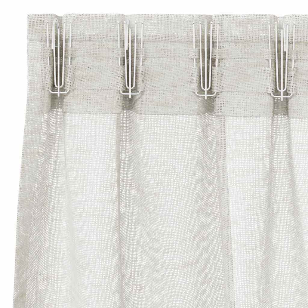 Voile zavjesa sa zavjesama 2 pcs Krema 175 x 140 cm Poliester