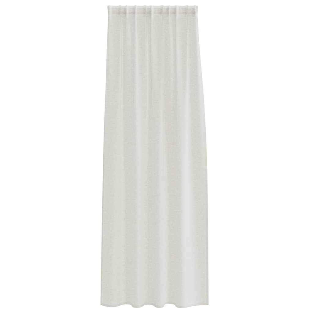 Voile zavjesa sa zavjesama 2 pcs Krema 245 x 140 cm Poliester