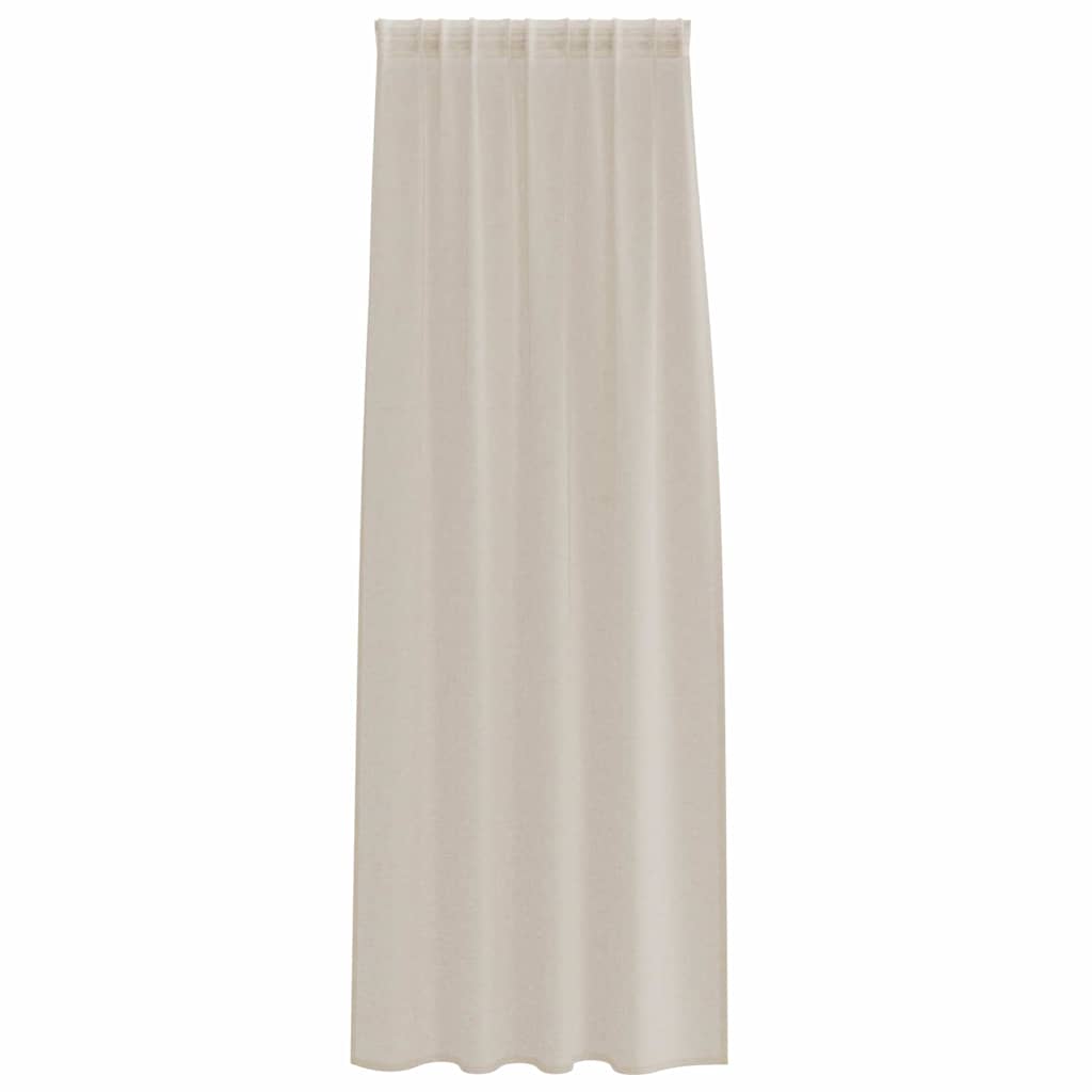 Voile zavjesa sa zavjesama 2 pcs Pijesak 225 x 140 cm Poliester