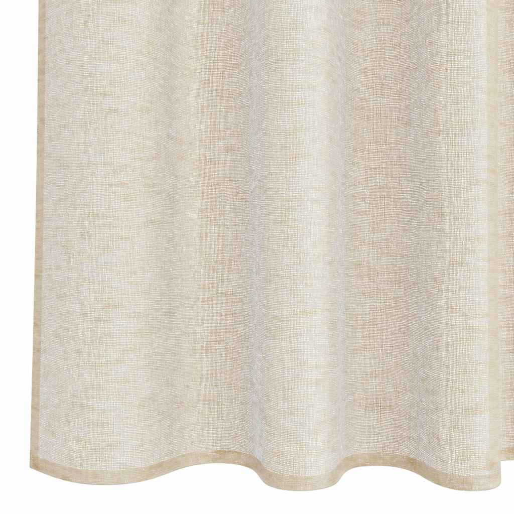Voile zavjesa sa zavjesama 2 pcs Pijesak 245 x 140 cm Poliester