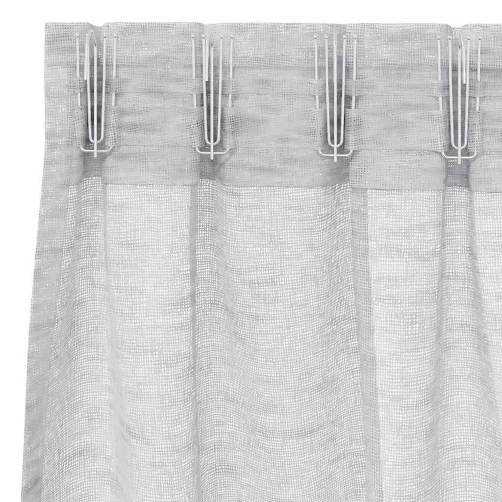 Voile zavjesa 2 pcs Svijetlo siva 140 x 140 cm Poliester