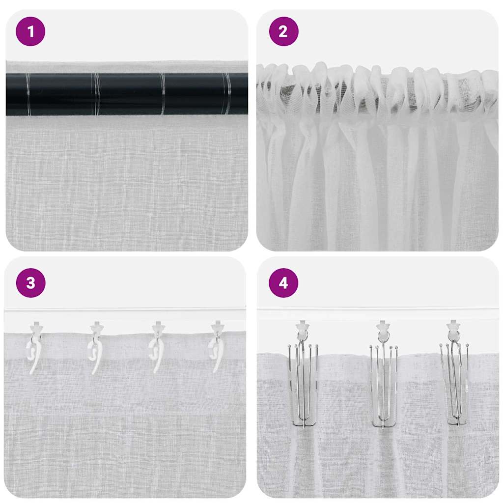Voile zavjesa 2 pcs Svijetlo siva 140 x 140 cm Poliester