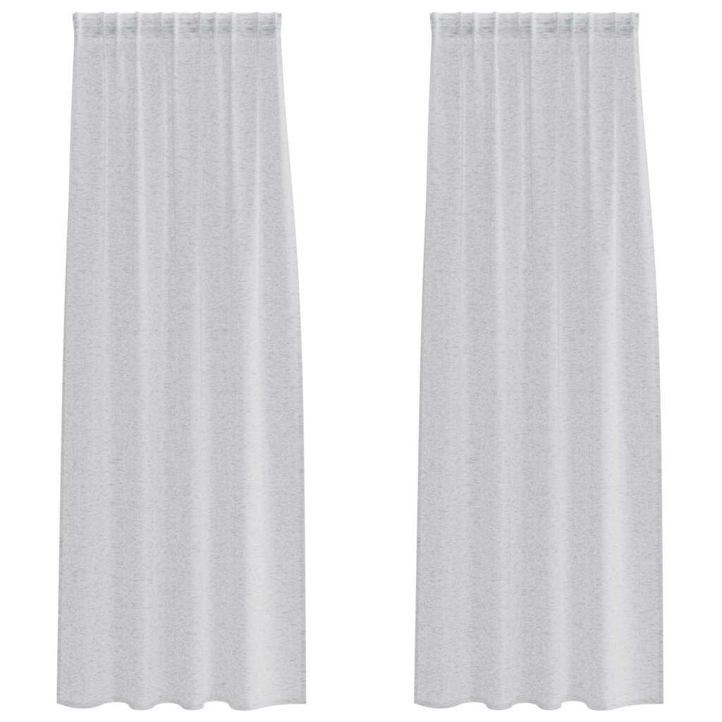 Voile zavjesa 2 pcs Svijetlo siva 260 x 140 cm Poliester