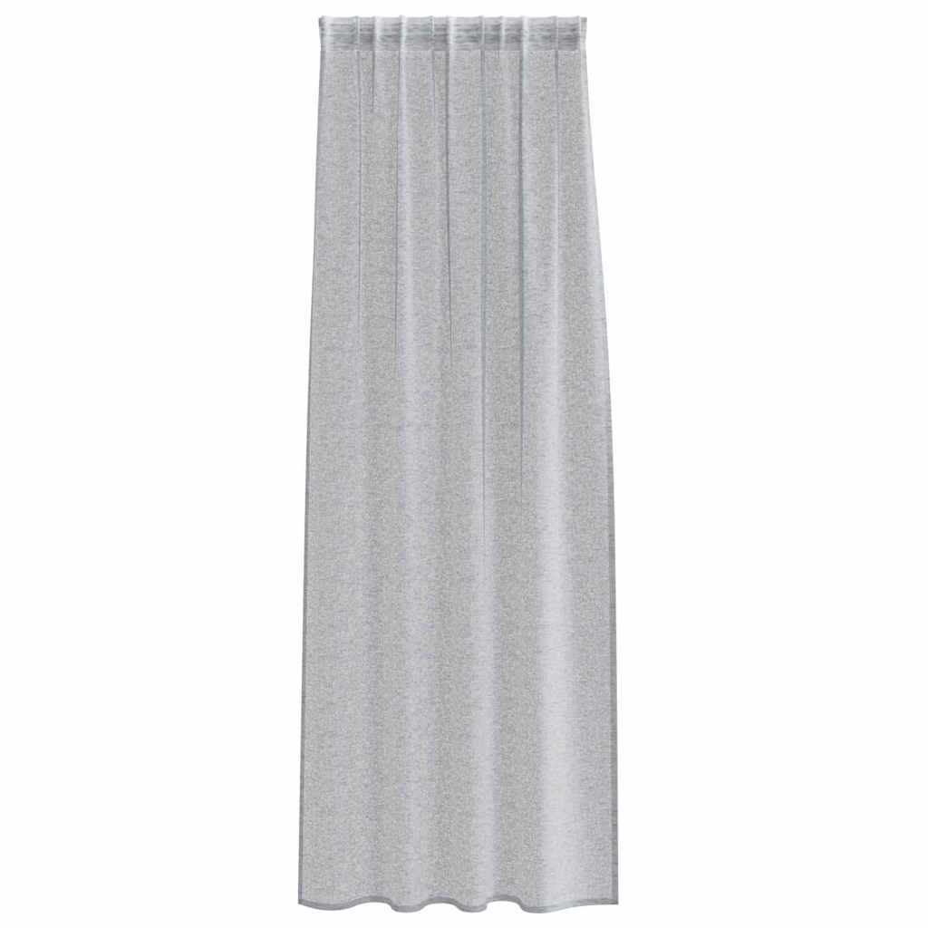 Voile zavjesa 2 pcs Tamno siva 260 x 140 cm Poliester