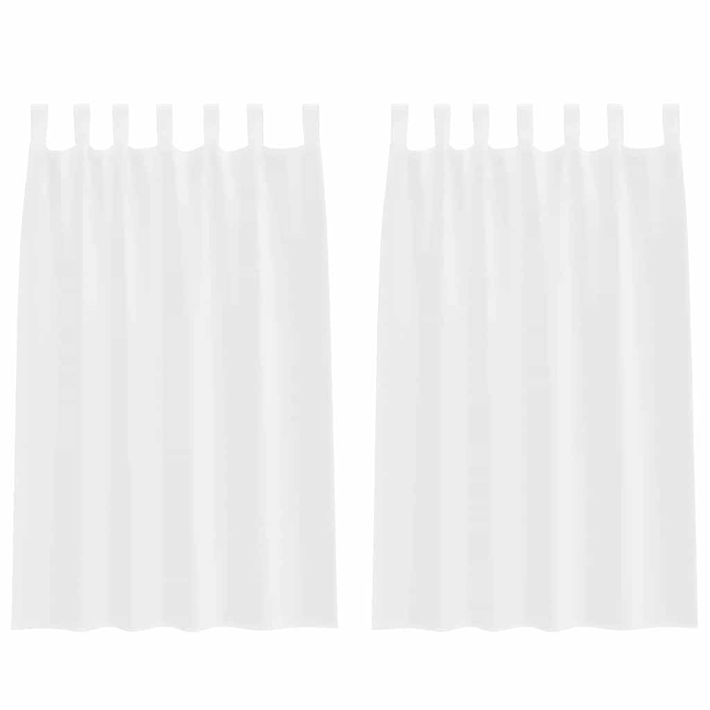 Voile zavjesa sa zavjesama 2 pcs Bijelo 175 x 140 cm Poliester