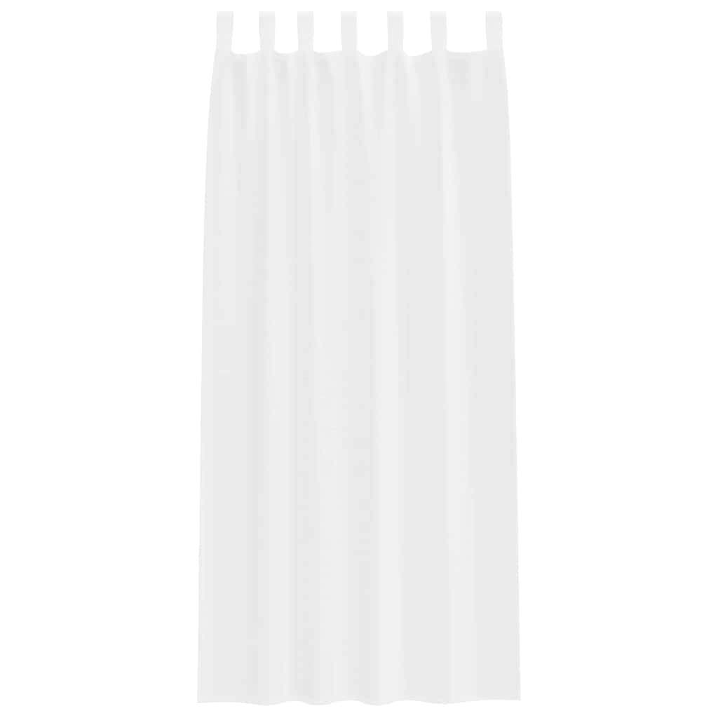 Voile zavjesa sa zavjesama 2 pcs Bijelo 245 x 140 cm Poliester
