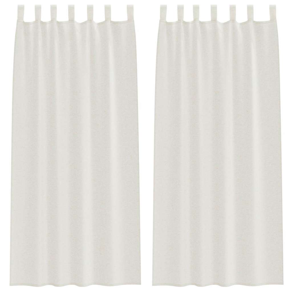 Voile zavjesa sa zavjesama 2 pcs Krema 260 x 140 cm Poliester