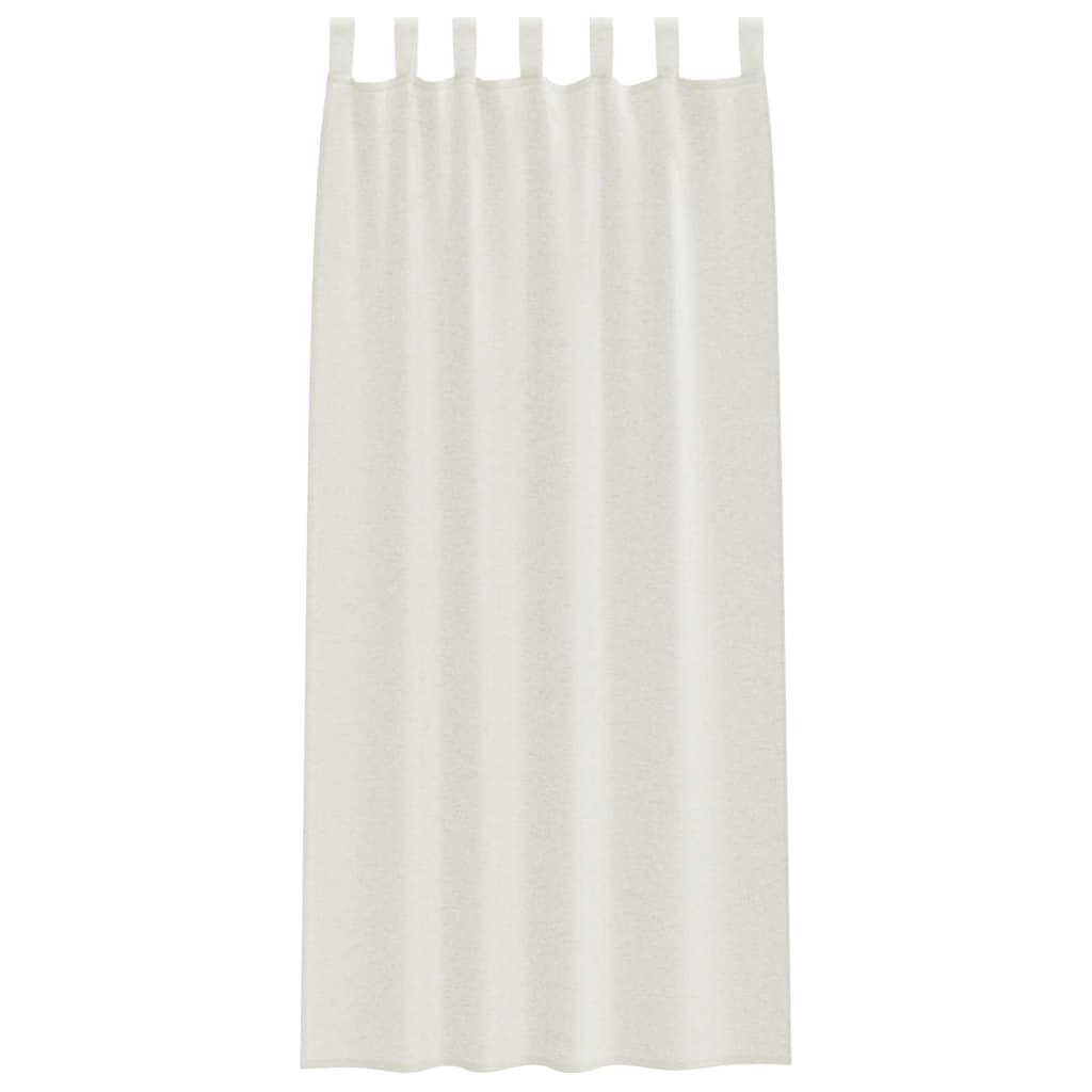 Voile zavjesa sa zavjesama 2 pcs Krema 260 x 140 cm Poliester