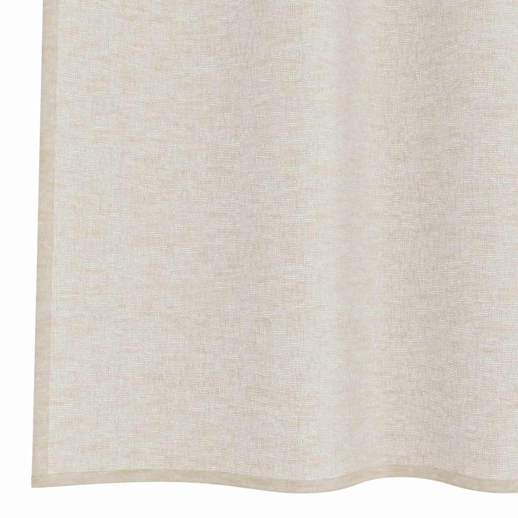 Voile zavjesa sa zavjesama 2 pcs Pijesak 245 x 140 cm Poliester