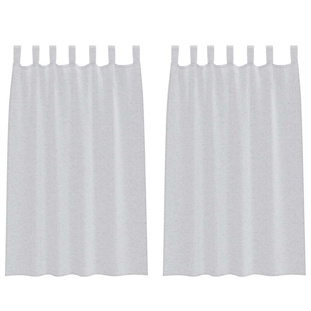 Voile zavjesa 2 pcs Svijetlo siva 175 x 140 cm Poliester