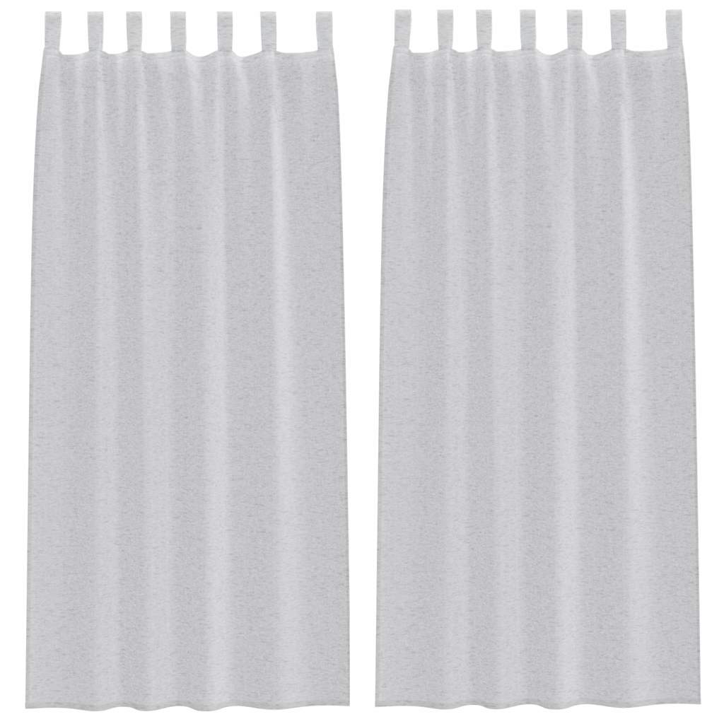 Voile zavjesa 2 pcs Svijetlo siva 245 x 140 cm Poliester
