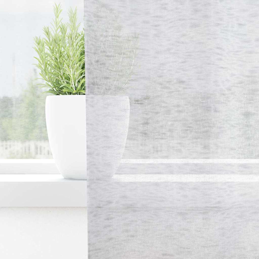 Voile zavjesa 2 pcs Svijetlo siva 260 x 140 cm Poliester